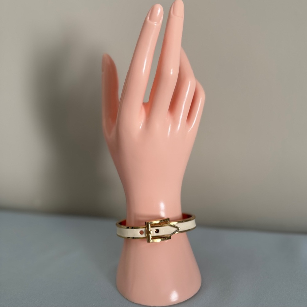 Gold and Cream Buckle Bracelet